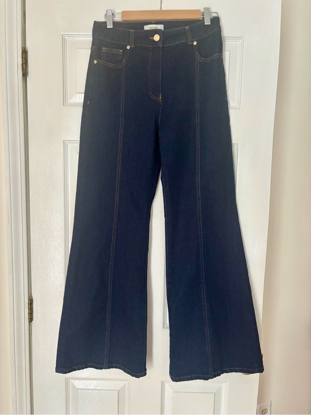 Reiss Dark Wash Wide-leg Denim-NEW